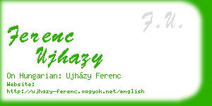 ferenc ujhazy business card
